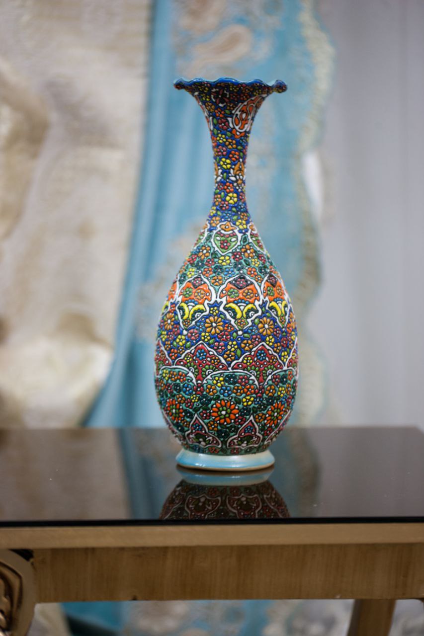 خرید عمده گلدان مینا کاری سایز 34 در 8.5