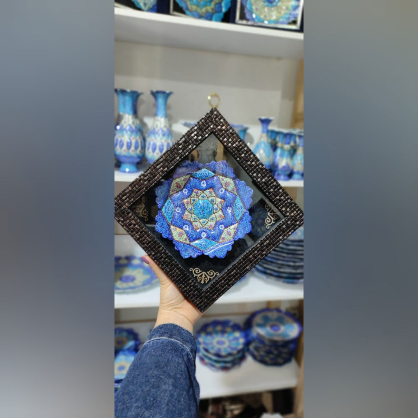 خرید عمده قاب بشقاب سایز 16 میناکاری 