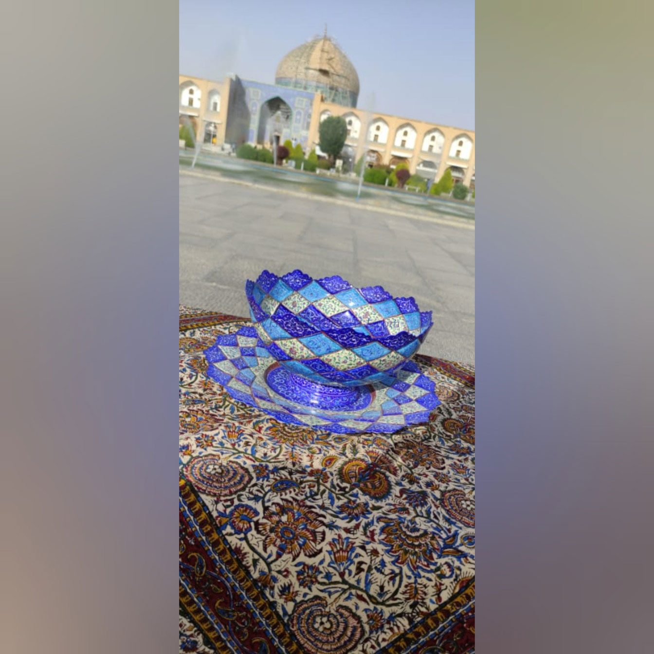 خرید عمده کاسه و بشقاب سایز ۳۰ میناکاری 