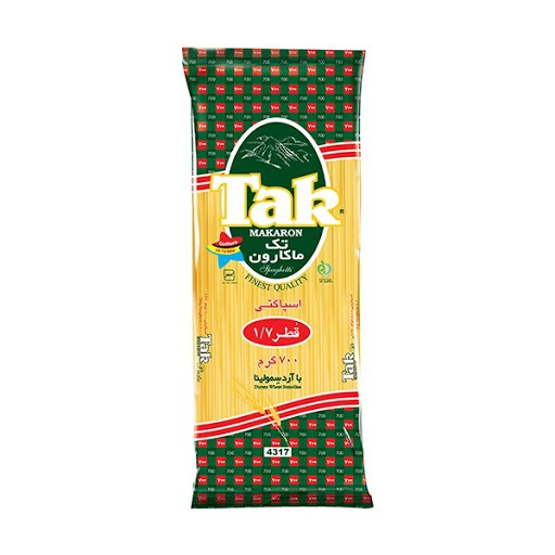 اسپاگتي 700 گرمی با ابعاد 1/7 تک ماکارون