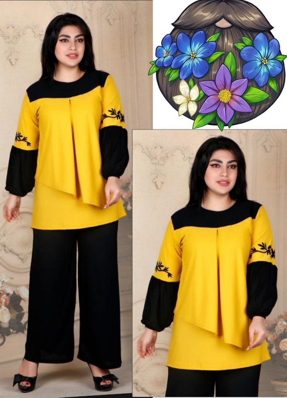 تونیک شلوار زنانه آستین لیزری