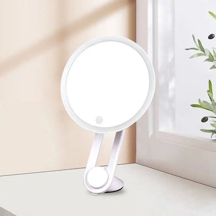 خرید عمده آینه آرایشی با قابلیت نورLED و چرخش 360 درجه در سه رنگ نور