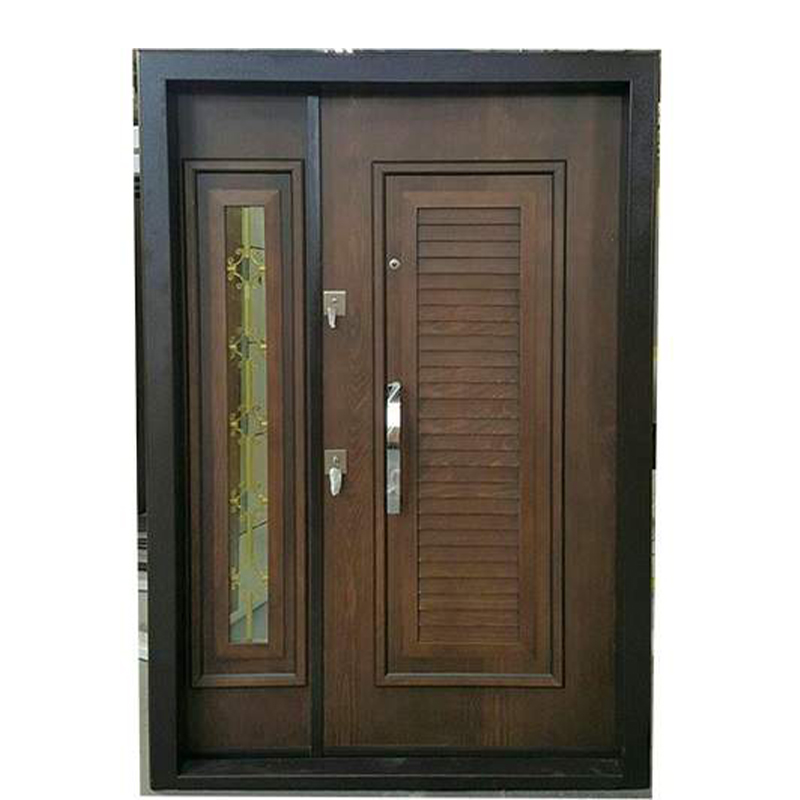 خرید عمده درب لابی یک ونیم لنگه کد E306 با شیشه