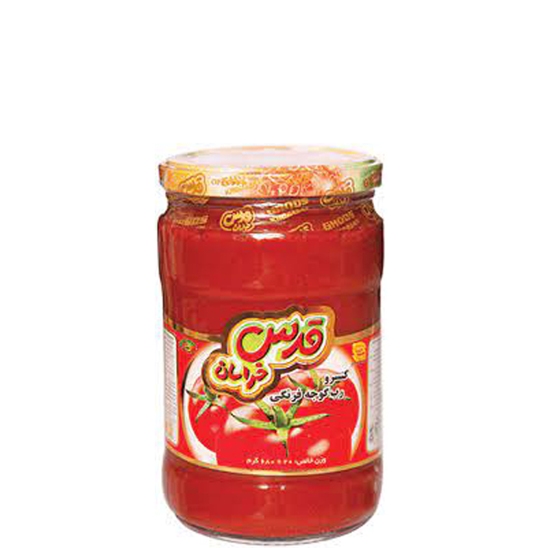 خرید عمده رب گوجه فرنگی شیشه ای 1550 گرم قدس
