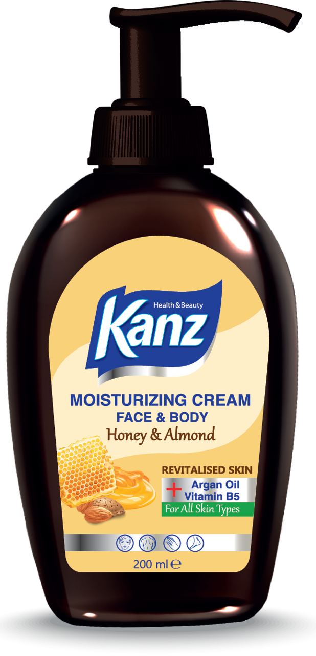 خرید عمده کرم مرطوب کننده پمپي 200ml عسل و بادام کنز