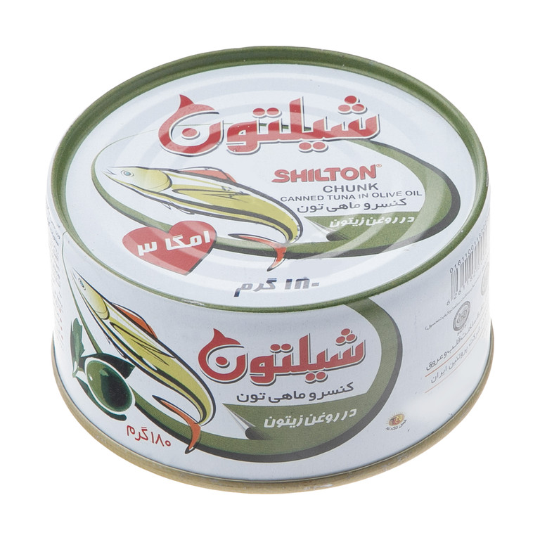 خرید عمده کنسروماهی در روغن زیتون با درب کلیدی 180 گرمی برند شیلتون