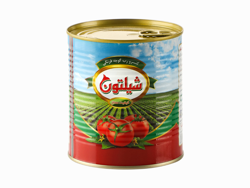 خرید عمده رب گوجه فرنگی قوطی با درب کلیدی 800 گرمی شیلتون