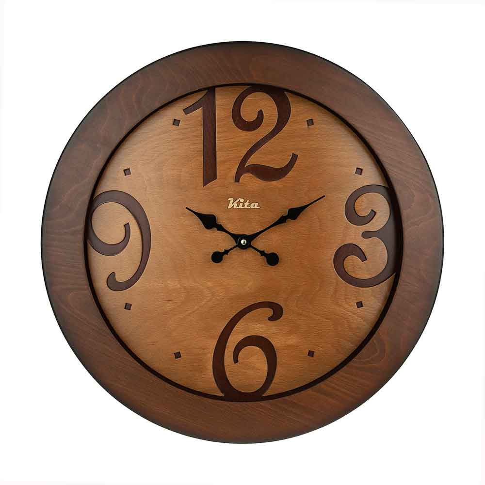 خرید عمده ساعت دیواری چوبی همادیس مدل کیتا رویال CKS 605-C60