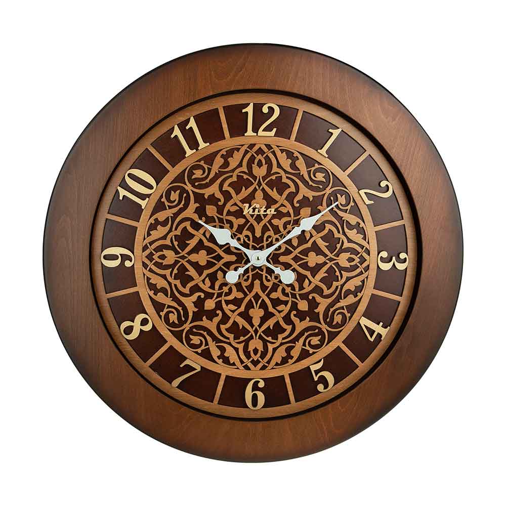 خرید عمده ساعت دیواری چوبی همادیس مدل کیتا رویال CKS 613-C60