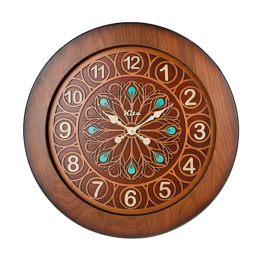 خرید عمده ساعت دیواری چوبی همادیس مدل کیتا رویال CKS 615-C60