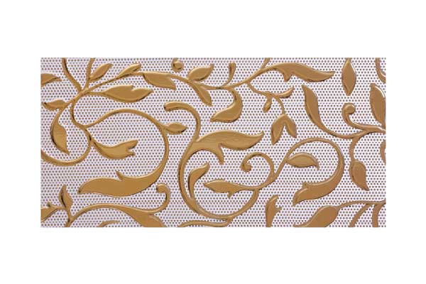 خرید عمده کاشی بين کابينتي تک گل ترمه طلایی