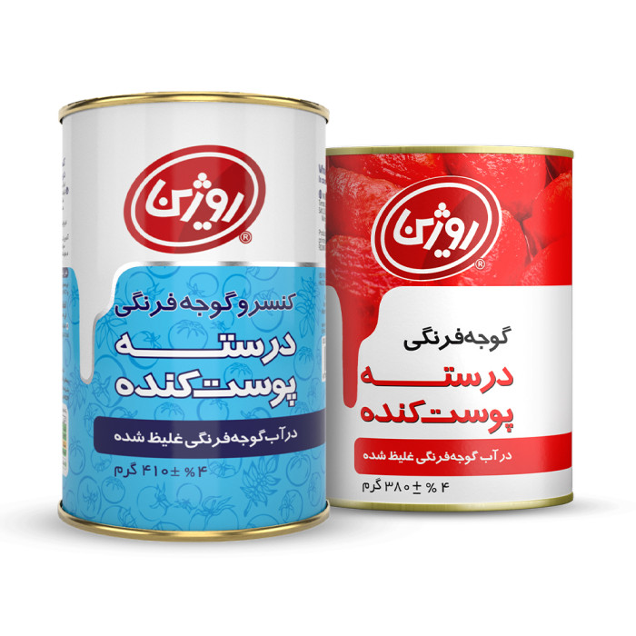 خرید عمده کنسرو گوجه۲۹۰۰ گرمی درسته پوست کنده روژین تاک