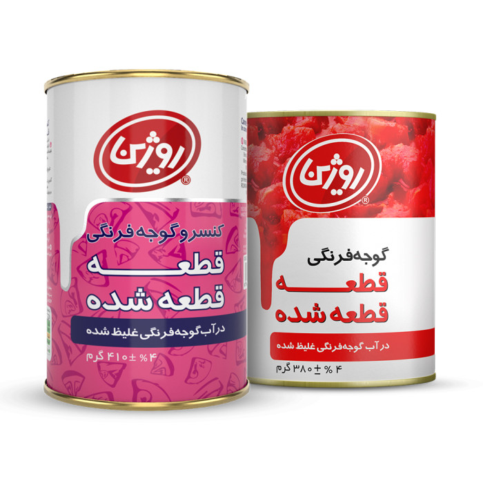 خرید عمده کنسرو گوجه۲۹۰۰ گرمی قطعه قطعه شده روژین تاک