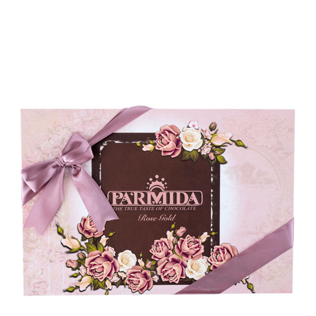 خرید عمده شکلات کادویی Rose Gold  پارمیدا بسته 162 گرمی