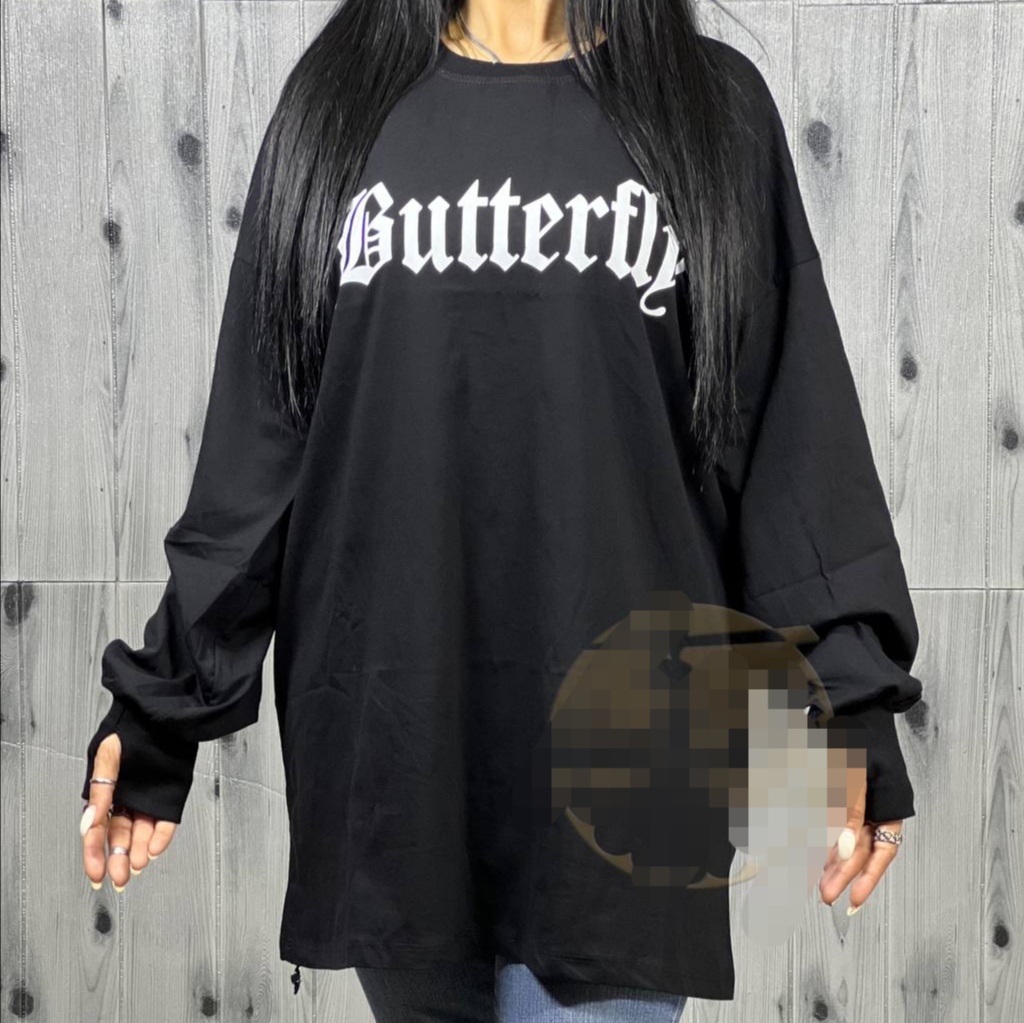 خرید عمده بلوز زنانه لانگ جنس سوپر پنبه طرح پروانه/ Butterfly و فینگردار