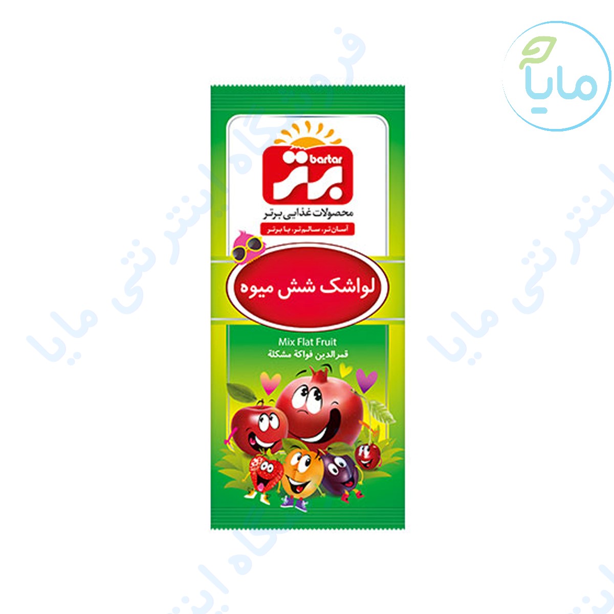 خرید عمده لواشک چند میوه  ۱۰۰گرمی سلفون برتر 