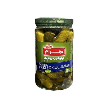 خرید عمده خیار شور درجه یک 650گرم مهرام