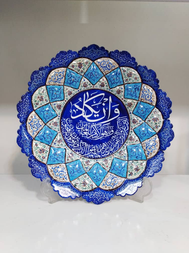 خرید عمده بشقاب میناکاری و ان یکاد سایز 30  